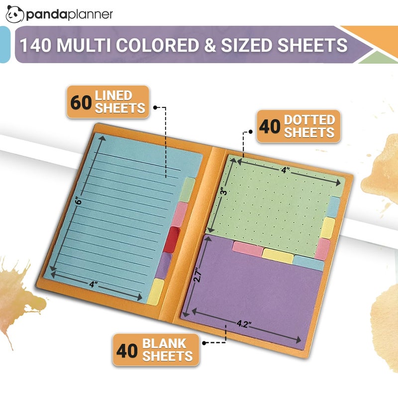Panda Planner Sticky Notes Set â€“ 140 Spring Colors Sticky Notes for Home, Office, & School â€“ Tabbed, Dotted, Blank, & Lined Sticky Notes for Productivity & Organization (Spring Colors) - Image 3